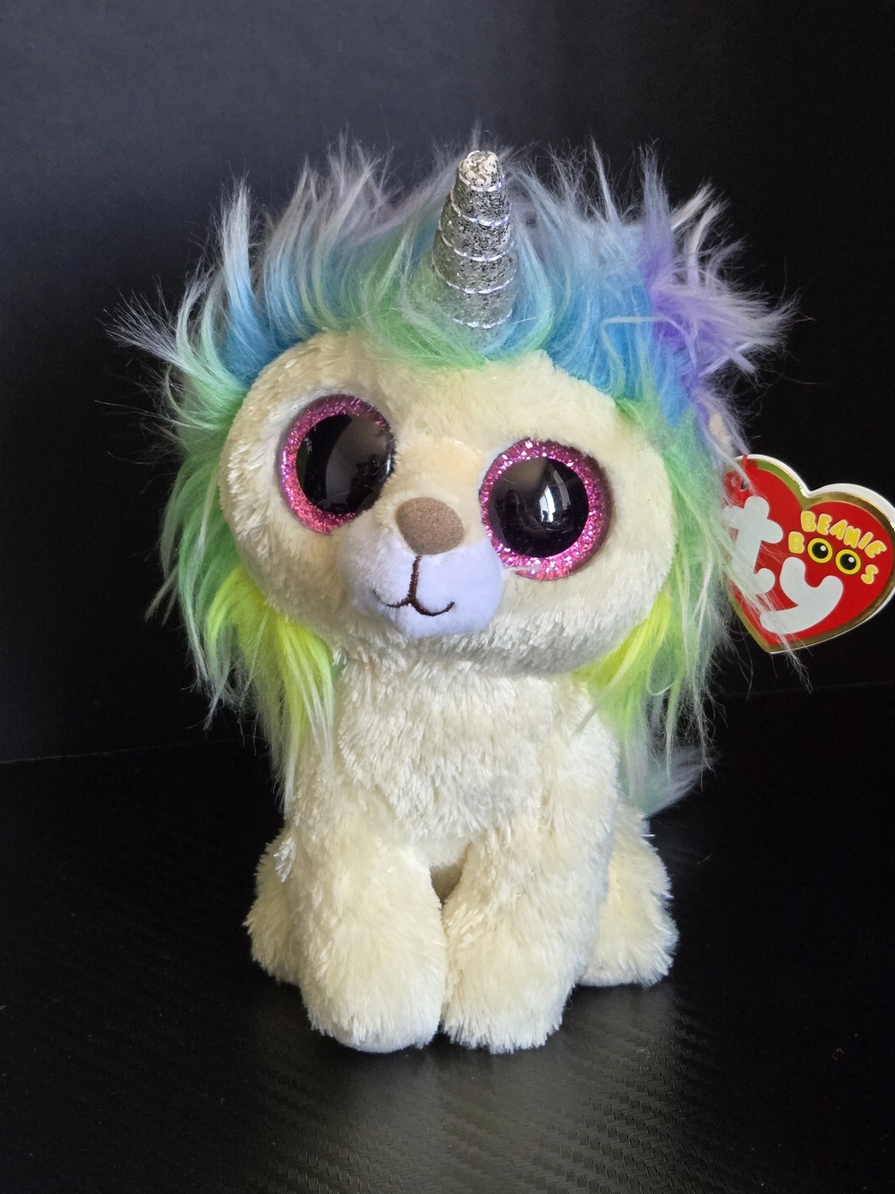 TY BEANIE BOOS - LAYLA the 6" RAINBOW LION - (CLAIRE'S EXCLUSIVE) - MINT TAGS